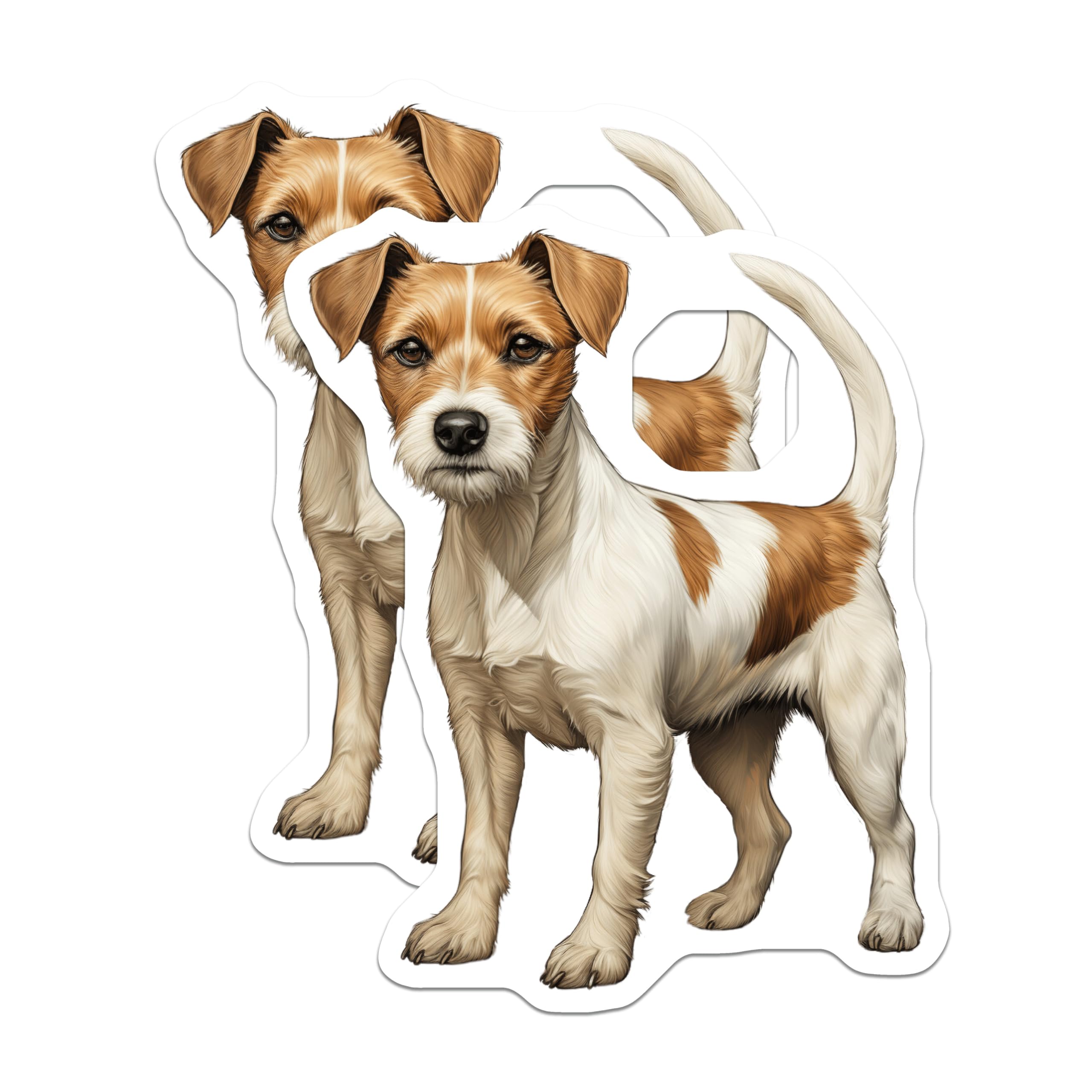 (2 Pack) Jack Russell Terrier Magnets - Dog Lover Accessory - Pet Owner Kitchen Decor - 5 Inches On Longest Side - Thick Durable Magnet - Made in USA - MAG30835