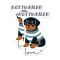 (2 Pack) Rottweiler Magnets - Cute Dog - Animal Lover - 5" On Longest Side - for Cars, Fridges, Toolboxes - Made in USA - MAG7308