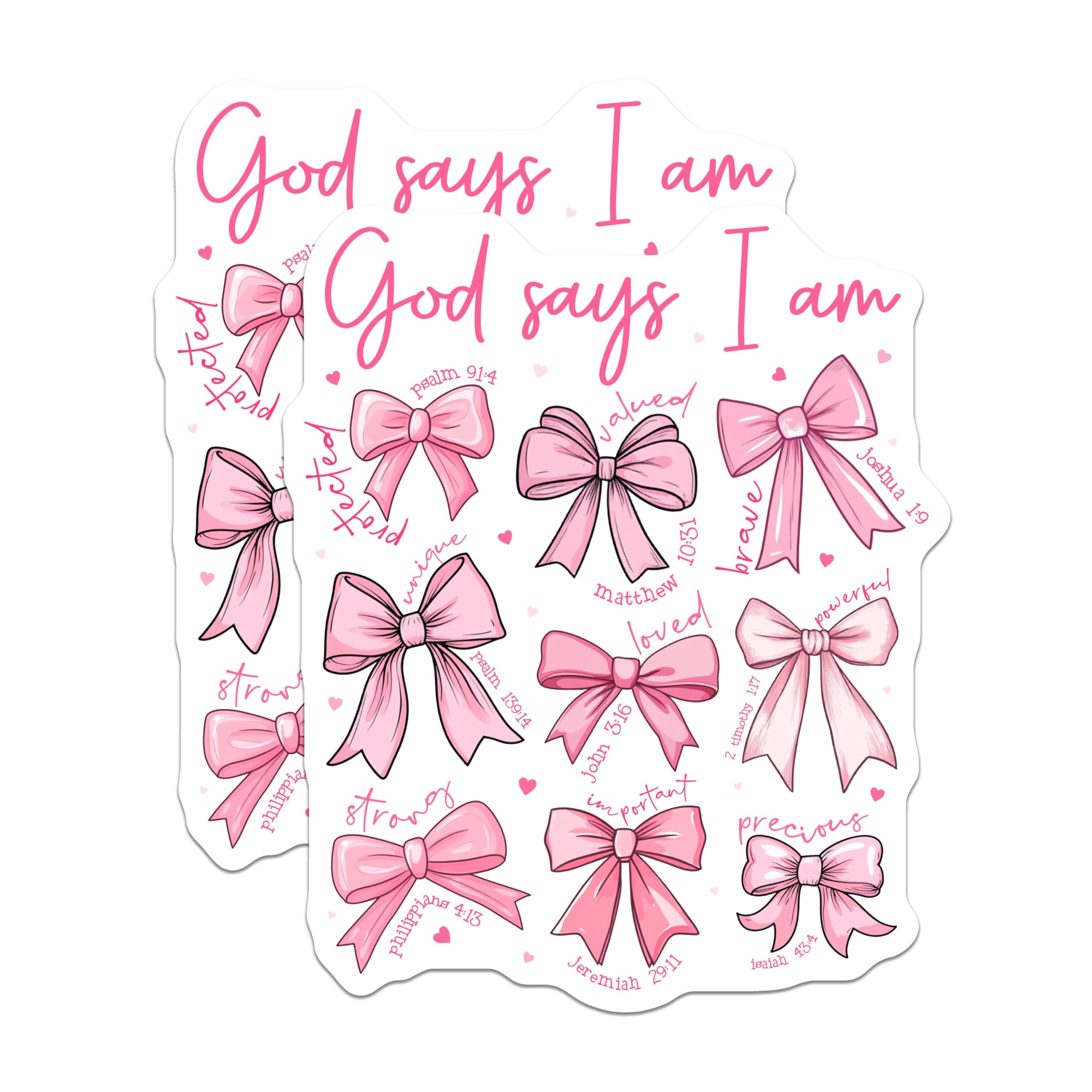 (2 Pack) God Says I Am Magnets - Christian Scripture Affirmations - Inspirational Bible Verse Decor for Girls - 5 Inches On Longest Side - Thick Durable Magnet - Made in USA - MAG30302