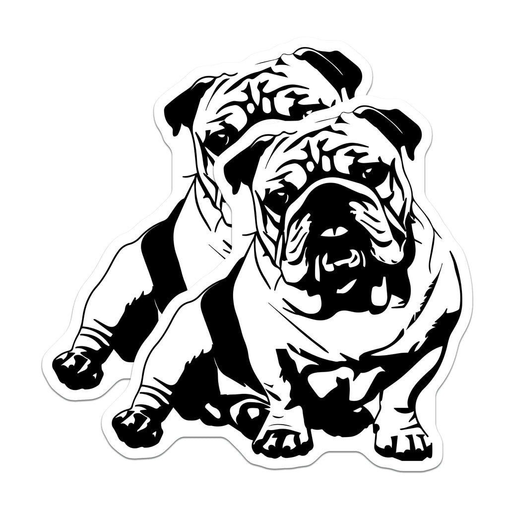 (2 Pack) Bulldog Magnets - English Bulldog Decor - Pet Lover Accessory - 5 Inches On Longest Side - Thick Durable Magnet - Made in USA - MAG37793