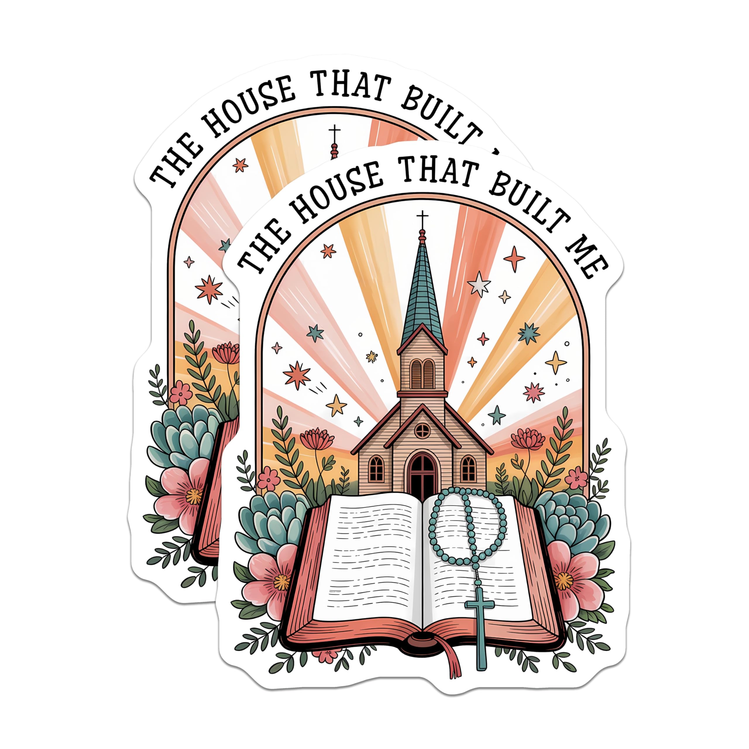 (2 Pack) Church Magnets - Christian Decor - Religious Inspired Magnets - 5" On Longest Side - Premium Magnet - for Cars, Refrigerators, Toolboxes, Lockers - Made in USA - MAG15913