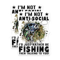 (2 Pack) I'm Not Anti-Social Stickers - I'd Rather Be Fishing - Funny Fishing Quote - 5" On Longest Side - Sticks to Smooth Flat Surfaces - Made in USA - BMCS5579