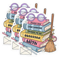 (3 Pack) Book Lover Decals - Stacked Books - Obsessed with Reading- 3 Inches On Longest Side - Easy Peel & Apply - Made in USA - 3MCS5765