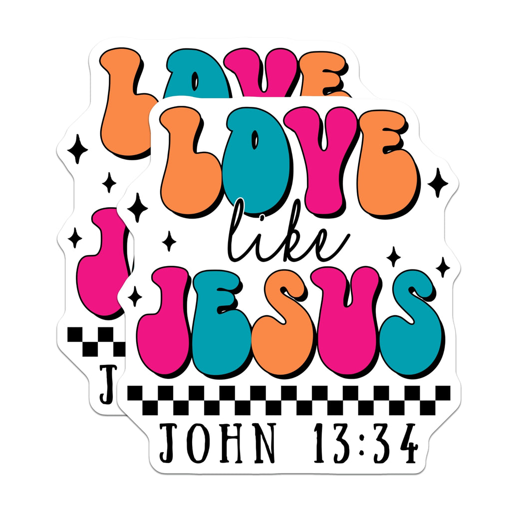 (2 Pack) Love Like Jesus Magnets - Christian Decor - Religious Magnets - John 13 34 Quote - 5" On Longest Side - Premium Magnet - for Cars, Refrigerators, Toolboxes, Lockers - Made in USA - MAG16779