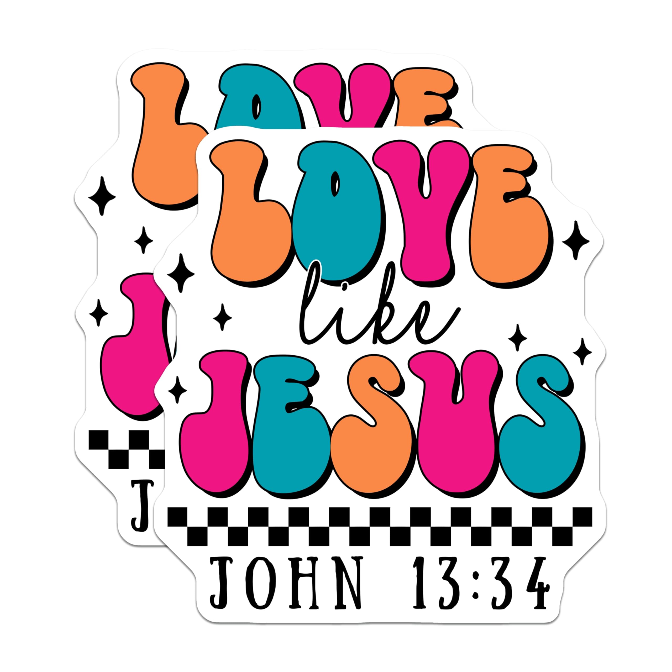 (2 Pack) Love Like Jesus Magnets - Christian Decor - Religious Magnets - John 13 34 Quote - 5" On Longest Side - Premium Magnet - for Cars, Refrigerators, Toolboxes, Lockers - Made in USA - MAG16779