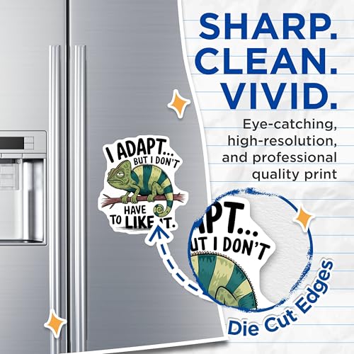 (2 Pack) Funny Chameleon Quote Magnet - Animal Lovers - 5" On Longest Side - Sticks to Smooth Flat Surfaces - Made in USA - MAG9947