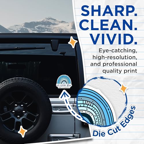 (2 Pack) Diabetes Awareness Stickers - We Wear Blue Stickers - November Awareness Stickers - 5" On Longest Side - Sticks to Smooth Flat Surfaces - Made in USA - BMCS3827