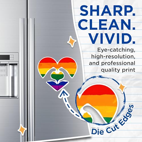 (2 Packs) Rainbow Heart Inclusive Rainbow Magnets - LGBTQ Friendly Welcoming Magnets - 5 Inches On Longest Side - Premium Magnet - for Fridges, Toolboxes, Cars - Made in USA - MAG2279