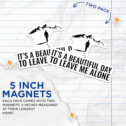 (2 Pack) Leave Me Alone Magnets - Funny Car Magnet - Outdoor Adventure - Sarcastic Magnet - Mountain Magnet - 5" On Longest Side - for Cars, Fridges, Toolboxes - Made in USA - MAG6752
