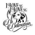 (2 Pack) I Love My Dalmatian Stickers - Dog Lover Stickers - Animal Print Stickers - 5" On Longest Side - Sticks to Any Smooth Flat Surface - Made in USA - BMCS2967