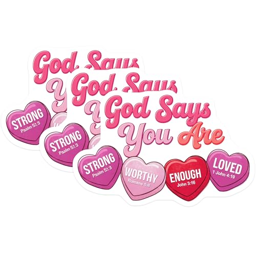 (3 Pack) Christian Decals - Religious Stickers - God Says You are - 3 Inches On Longest Side - Easy Peel & Apply - Made in USA - 3MCS7579