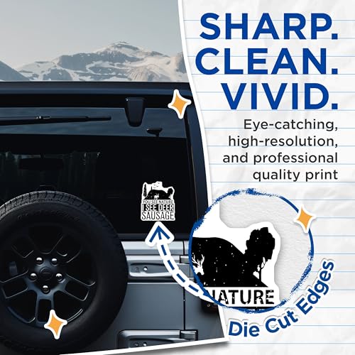 (2 Pack) You See Nature I See Deer Sausage Stickers - Funny Hunting Stickers - Outdoor Humor Decal for Hunters - 5" On Longest Side - Sticks to Smooth Flat Surfaces - Made in USA - BMCS5576