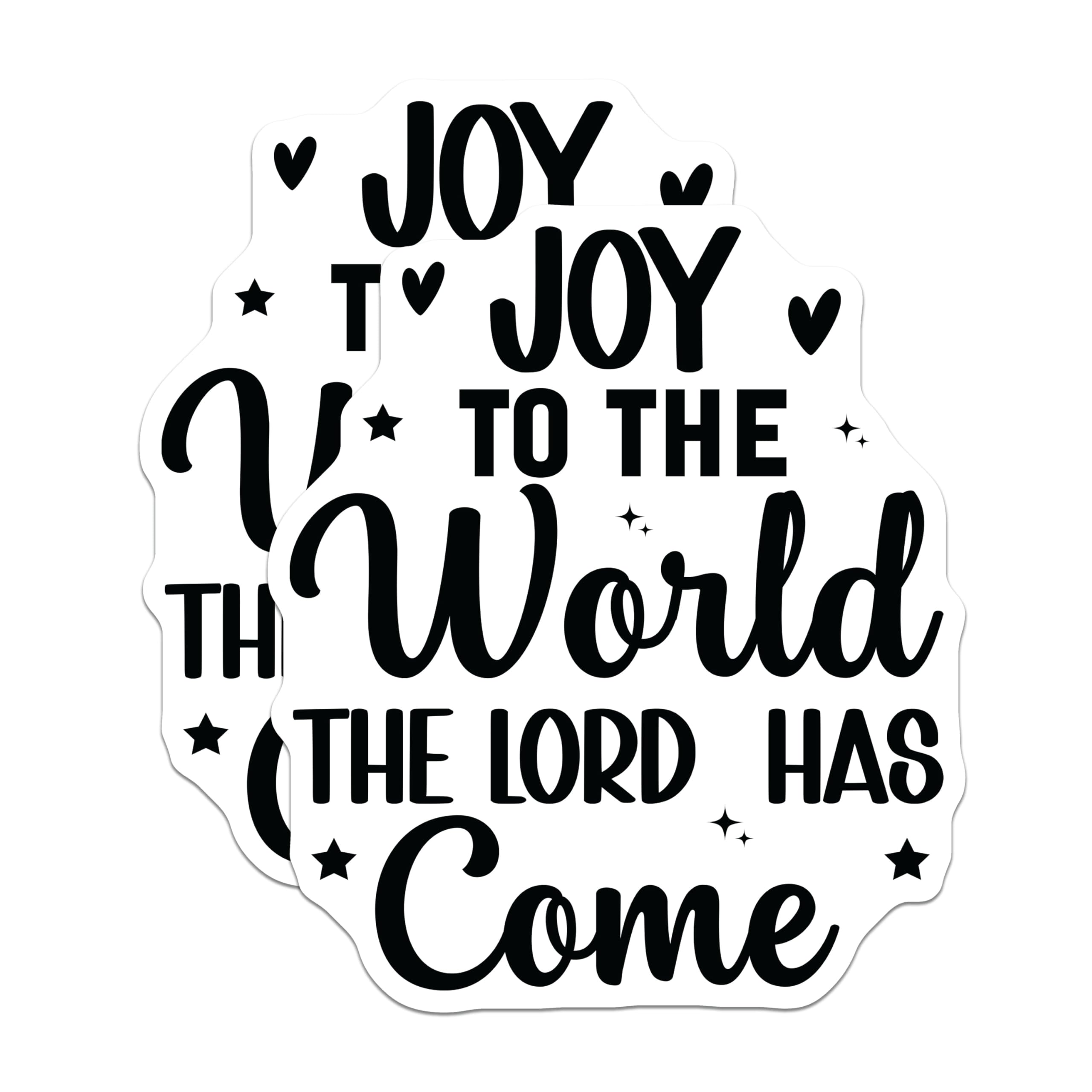 (2 Pack) Joy to the World Magnets - Christian Christmas Decor - Religious Holiday Fridge Art - Seasonal Faith Message - 5 Inches On Longest Side - Thick Durable Magnet - Made in USA - MAG24231
