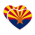 (2 Pack) Arizona Flag Magnets - Heart Shaped AZ State - Fridge Home Locker Decor - 5" On Longest Side - Premium Magnet - for Cars, Refrigerators, Toolboxes, Lockers - Made in USA - MAG17171