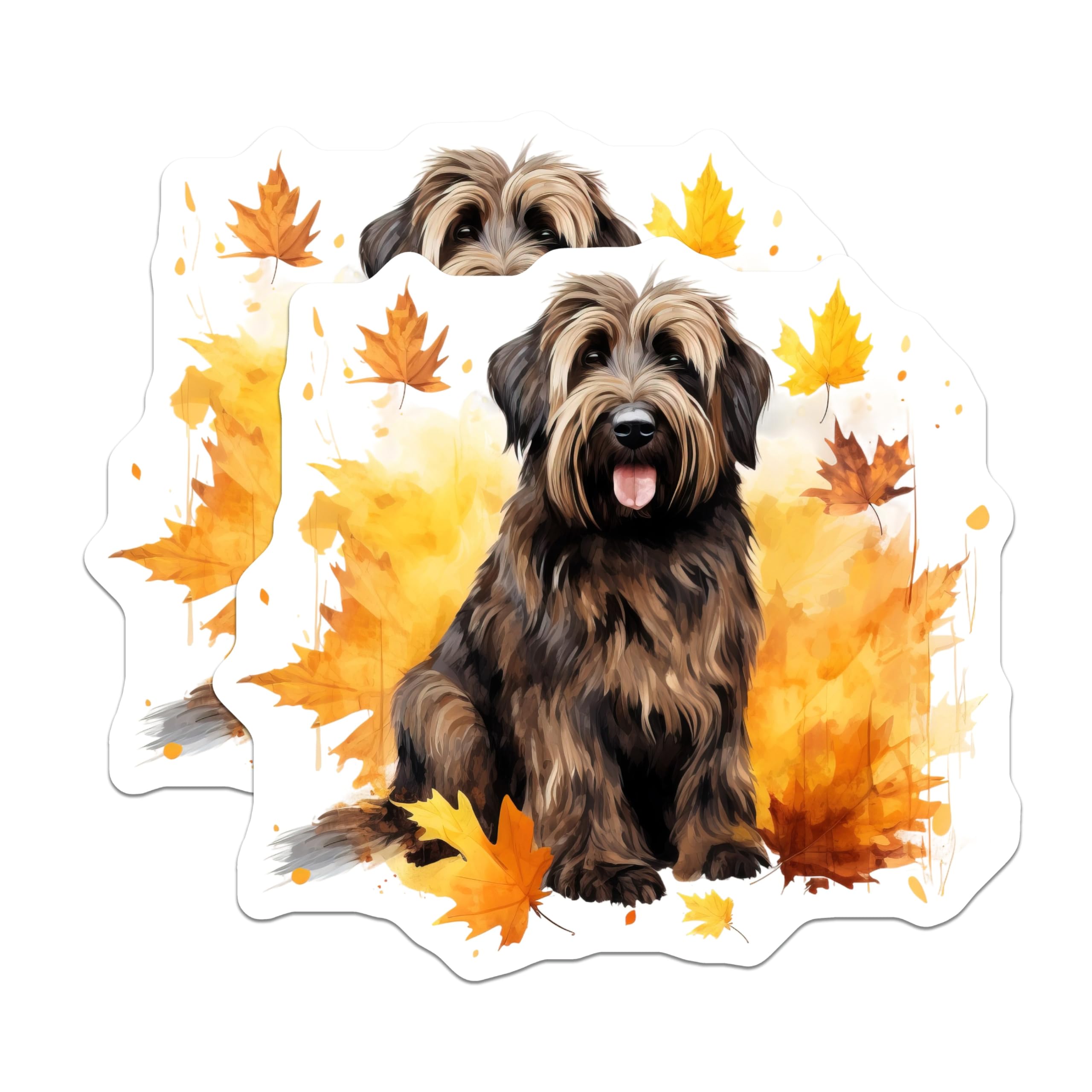 (2 Pack) Autumn Dog Magnets - Fall Leaves Pet Lover Decor - Cozy Seasonal Accent for Fridge Locker - 5 Inches On Longest Side - Thick Durable Magnet - Made in USA - MAG27380