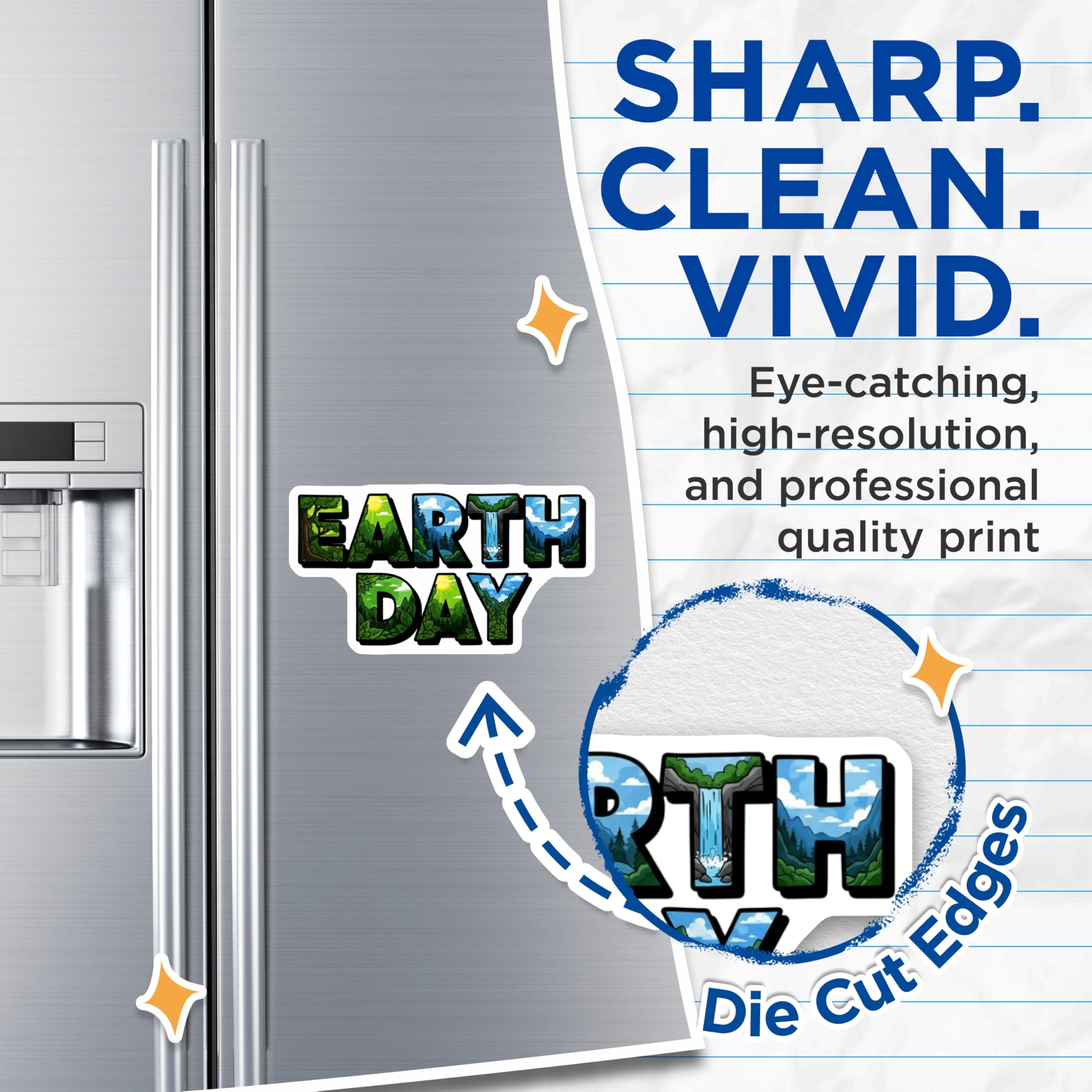 (2 Pack) Earth Day Magnets - Nature Landscape Scenery - Environmental Message Decor - Planet Protection Reminder - 5 Inches On Longest Side - Thick Durable Magnet - Made in USA - MAG22303