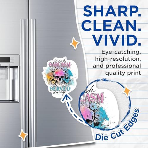 (2 Packs) Fresh Sarcasm Served Daily Magnets - Skull with Flowers Sassy Inspired Magnets - 5 Inches On Longest Side - Premium Magnet - for Fridges, Toolboxes, Cars - Made in USA - MAG2325