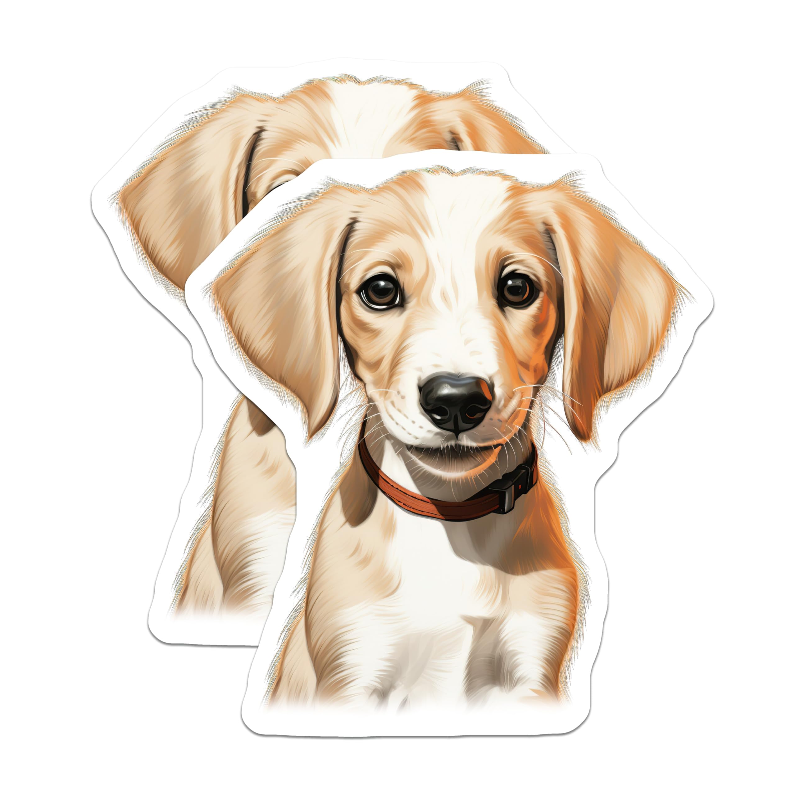 (2 Pack) Cute Puppy Magnets - Adorable Dog Lover Fridge Decor - Pet Owner Kitchen Accessories - New Puppy Parent Present - 5 Inches On Longest Side - Thick Durable Magnet - Made in USA - MAG28677