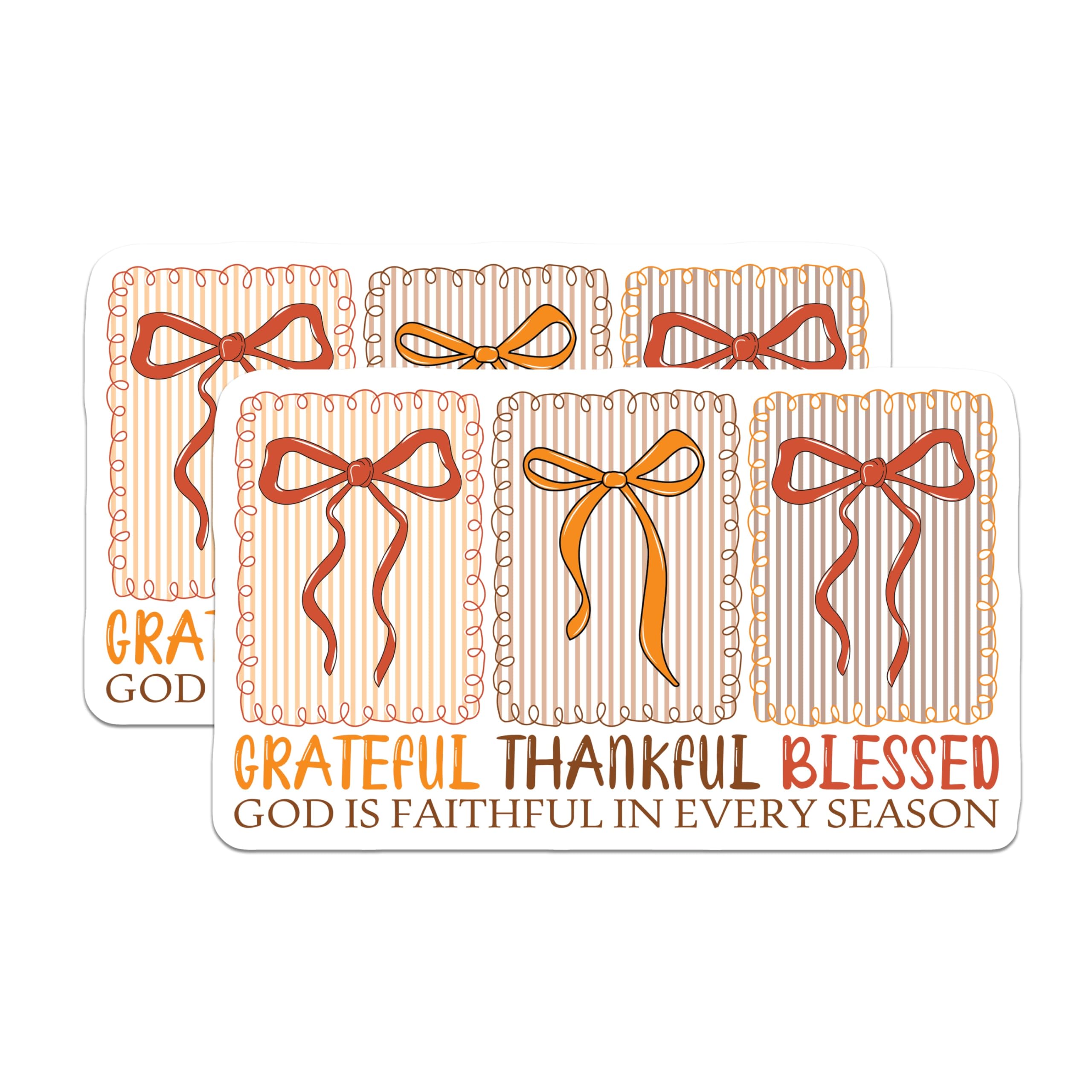 (2 Pack) Grateful Thankful Blessed Magnets - Christian Refrigerator Decor - Inspirational Autumn Art - 5 Inches On Longest Side - Thick Durable Magnet - Made in USA - MAG25995