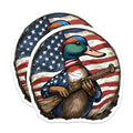 (2 Pack) Patriotic Hunter Duck Magnets - American Flag Mallard Rifle - US Wildlife Enthusiast Decor - 5 Inches On Longest Side - Thick Durable Magnet - Made in USA - MAG21146
