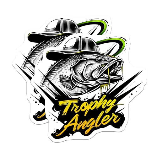 (2 Pack) Trophy Angler Magnets - Funny Fish Magnets - Fishing Enthusiast Decor - Fisherman Catch Magnets - 5" On Longest Side - for Cars, Refrigerators, Toolboxes, Lockers - Made in USA MAG3598