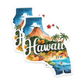 (2 Pack) Hawaii Vacation Destination Stickers - Scenic Hawaii Stickers - Tropical Island Adventure Stickers - 5" On Longest Side - Sticks to Smooth Flat Surfaces - Made in USA - BMCS6298