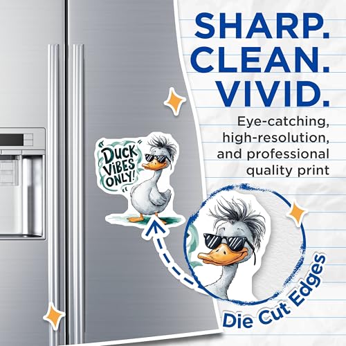 (2 Pack) Duck Vibes Only Magnets Magnets - 5" On Longest Side - Made in USA - Sticks to Refrigerators & Metal Surfaces - MAG8550