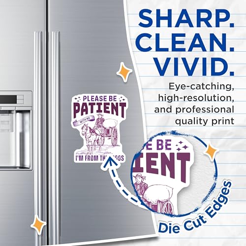 (2 Pack) Please Be Patient Magnets - Funny 1900s Magnets - Quirky Retro Magnets - 5" On Longest Side - for Cars, Refrigerators, Toolboxes, Lockers - Made in USA MAG3544