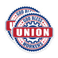 (2 Pack) Union Workers Magnets - Labor Day Decor - God Bless Union - Pro Union - 5" On Longest Side - Premium Magnet - for Cars, Refrigerators, Toolboxes, Lockers - Made in USA - MAG17784