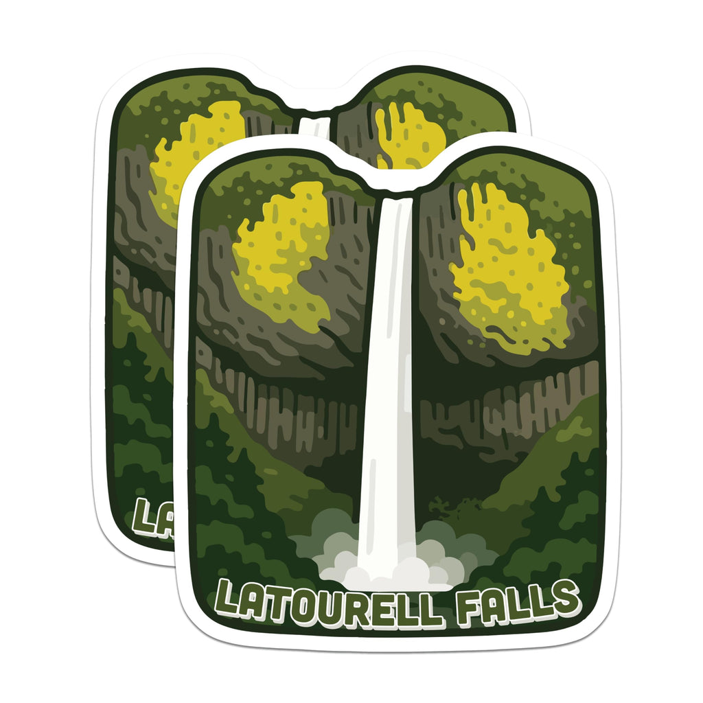 (2 Pack) Latourell Falls Magnets - Iconic Oregon Waterfall Souvenir - Pacific Northwest Nature Landscape - 5 Inches On Longest Side - Thick Durable Magnet - Made in USA - MAG20048