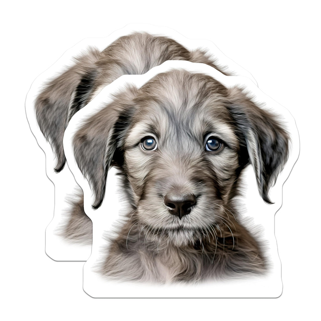 (2 Pack) Cute Scruffy Puppy Magnets - Dog Owner Refrigerator Decor - Pet Parent Animal Enthusiast - 5 Inches On Longest Side - Thick Durable Magnet - Made in USA - MAG29926