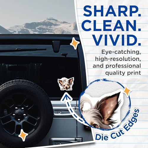 (2 Pack) Cute Dog Stickers - Adorable Puppy - Pet Lover Decal - 5" On Longest Side - Sticks to Smooth Flat Surfaces - Made in USA - BMCS9930
