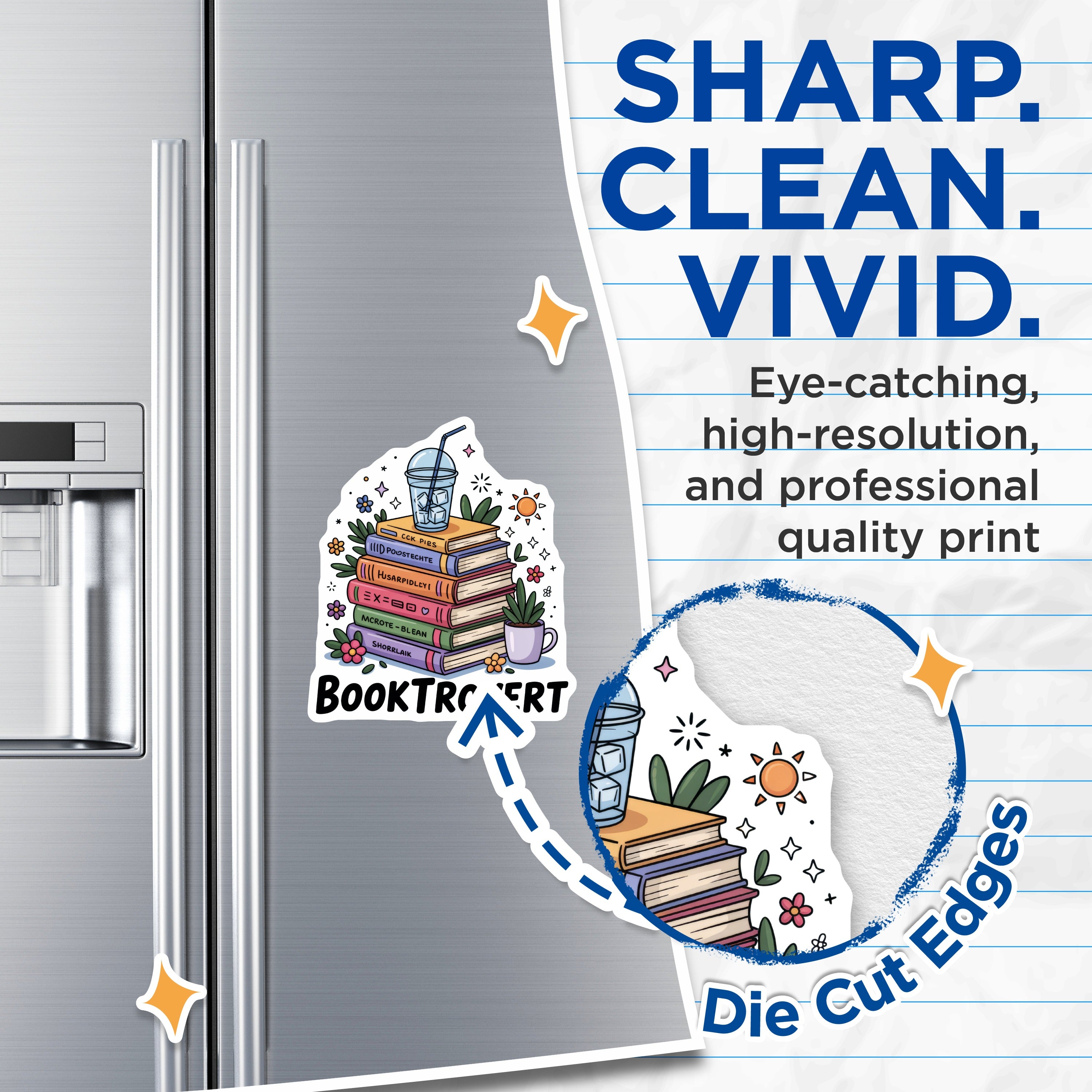 (2 Pack) Booktrovert Magnets - Reader Aesthetic Decor - Introvert Home Items for Bookworms - 5 Inches On Longest Side - Thick Durable Magnet - Made in USA - MAG39971