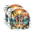 (2 Pack) Summer Beach Flip Flop Magnets Magnets - 5" On Longest Side - Made in USA - Sticks to Refrigerators & Metal Surfaces - MAG9332