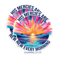 (2 Pack) Inspirational Quote Magnets - His Mercies are New Every Morning Magnets - Bible Verse Magnets - Sun and Sea Magnets- 5" On Longest Side - for Fridges, Toolboxes, Cars - Made in USA - MAG2825