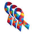 (3 Pack) Autism Awareness Decals - Puzzle Ribbon Support - Laptop Decals- 3 Inches On Longest Side - Easy Peel & Apply - Made in USA - 3MCS5613