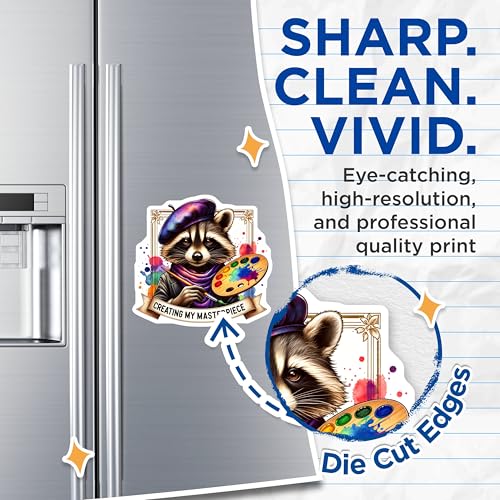 (2 Pack) Creating My Masterpiece Magnets - Racoon Art Lover Magnets - Cute Animal Painter Magnets - 5" On Longest Side - for Cars, Fridges, Toolboxes - Made in USA - MAG4535