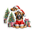 (2 Pack) Cute Christmas Puppy Magnets - Festive Holiday Dog Decor - Pet Lover Fridge Accessory - 5 Inches On Longest Side - Thick Durable Magnet - Made in USA - MAG30044
