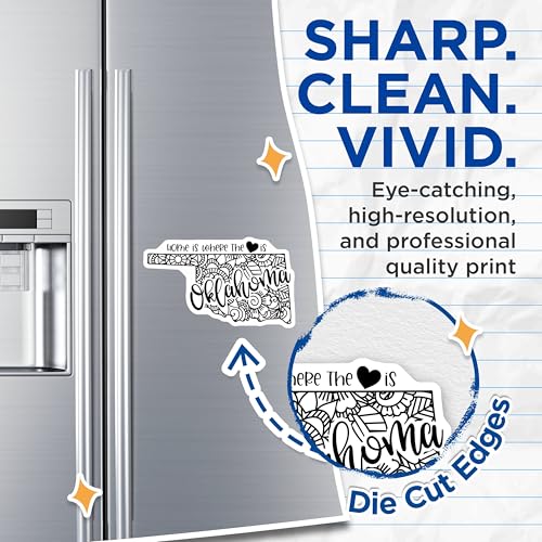 (2 Pack) Home is Where The Heart is Magnets Magnets - Oklahoma State Magnet - Floral Oklahoma Home Decor - 5" On Longest Side - Made in USA - Sticks to Refrigerators & Metal Surfaces - MAG9086