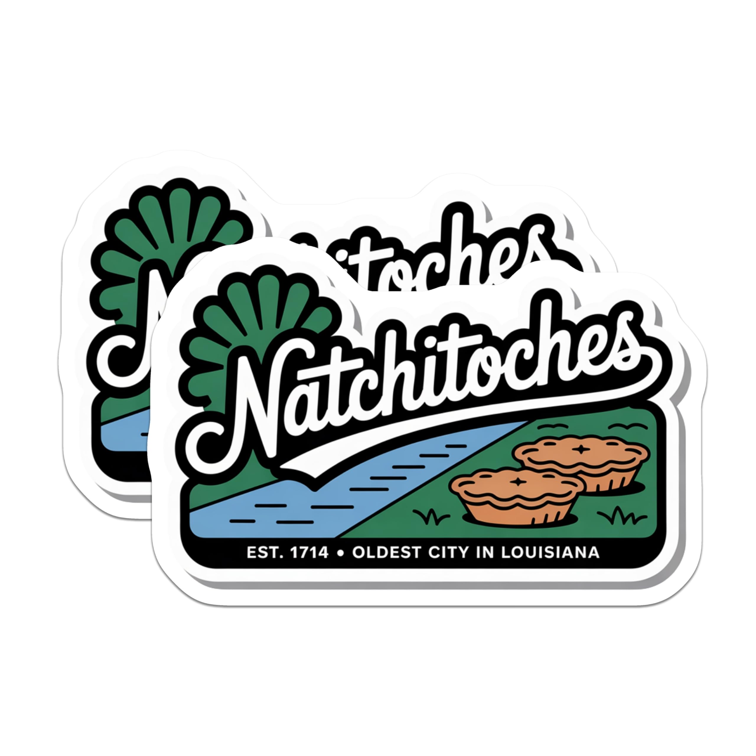 (2 Pack) Natchitoches Louisiana Magnets - Oldest City Decor - Louisiana Souvenir - 5" On Longest Side - Premium Magnet - for Cars, Refrigerators, Toolboxes, Lockers - Made in USA - MAG17140