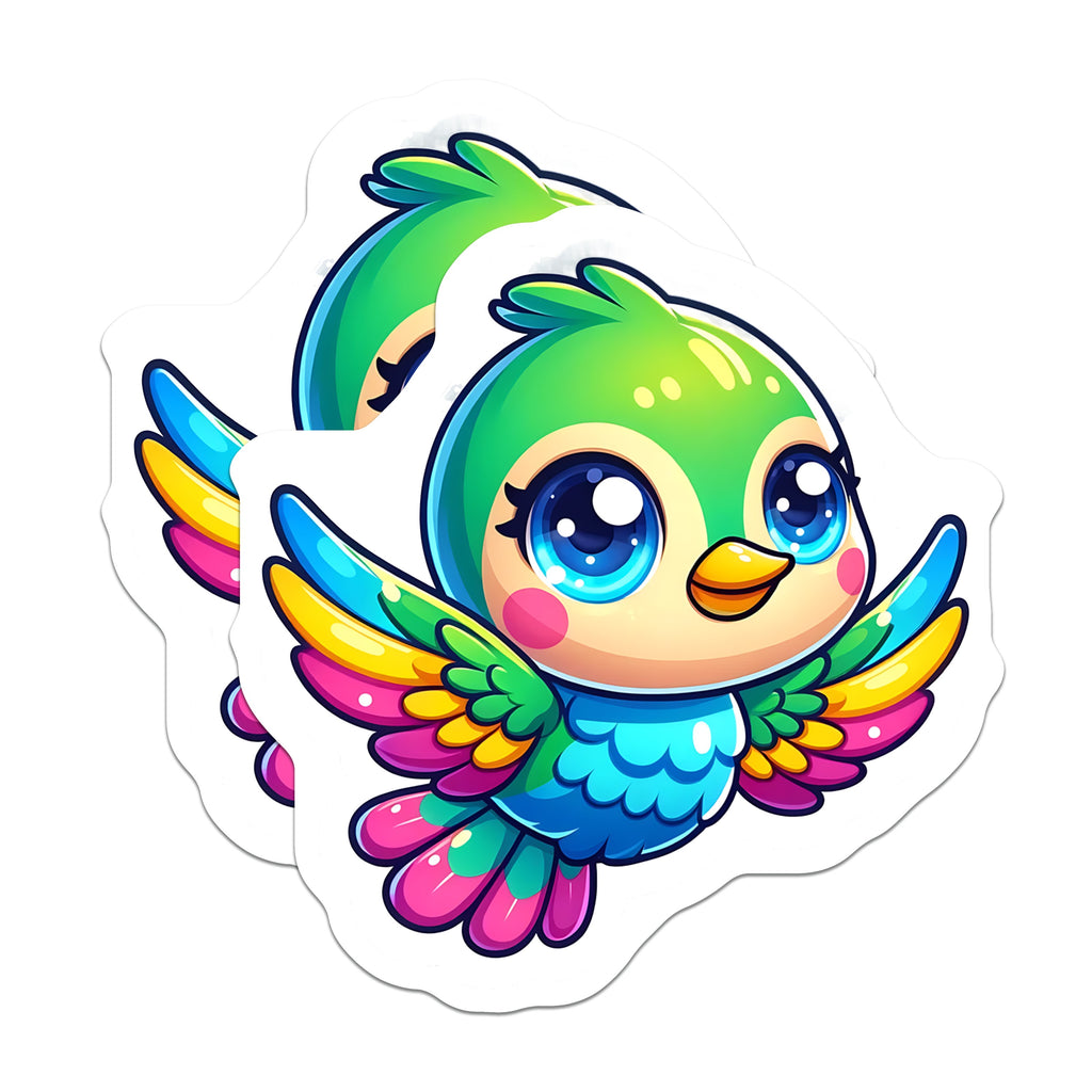 (2 Pack) Cute Cartoon Bird Magnets - Adorable Kawaii Refrigerator Decor - Vibrant Animal Fridge Organizer Accessory - 5 Inches On Longest Side - Thick Durable Magnet - Made in USA - MAG36417