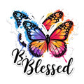 (2 Pack) Blessed Butterfly Art Stickers - Colorful Butterfly Decal - Inspirational Butterfly Design - 5" On Longest Side - Sticks to Any Smooth Flat Surface - Made in USA - BMCS2913
