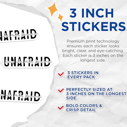 (3 Pack) Unafraid Decals - Inspirational Quote - Laptop Decal - I Know Who Holds Tomorrow- 3 Inches On Longest Side - Easy Peel & Apply - Made in USA - 3MCS5807