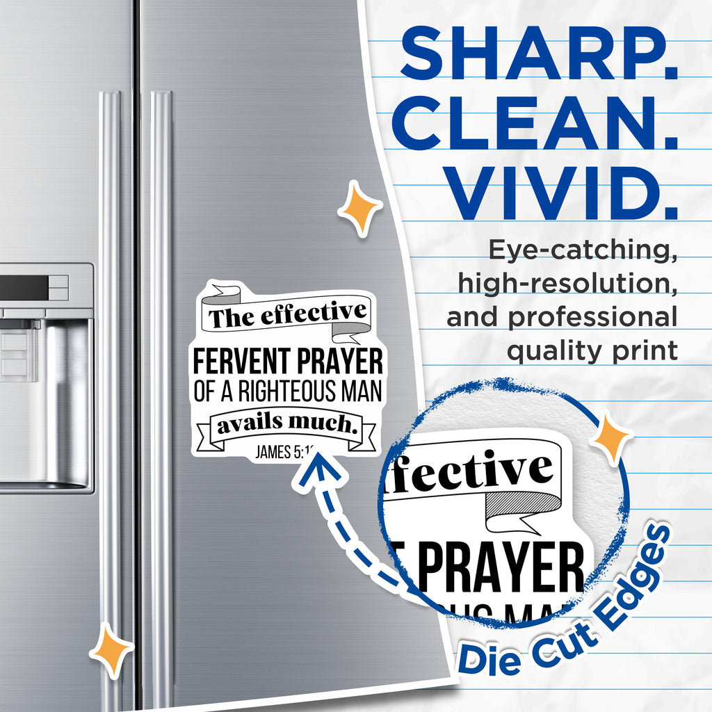 (2 Pack) Fervent Prayer Magnets - James 5:16 Scripture Verse - Christian Inspiration - 5 Inches On Longest Side - Thick Durable Magnet - Made in USA - MAG36833