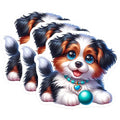 (3 Pack) Puppy Decals - Cute Dog Stickers - Laptop Decoration - 3 Inches On Longest Side - Easy Peel & Apply - Made in USA - 3MCS8205