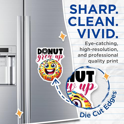 (2 Pack) Donut Grow Up Magnets Magnets - Kid's Room Magnet Set - 5" On Longest Side - Made in USA - Sticks to Refrigerators & Metal Surfaces - MAG8797