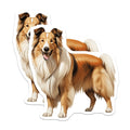 (2 Pack) Rough Collie Magnets - Dog Lover Decor - Pet Parent Accessories - 5 Inches On Longest Side - Thick Durable Magnet - Made in USA - MAG28837