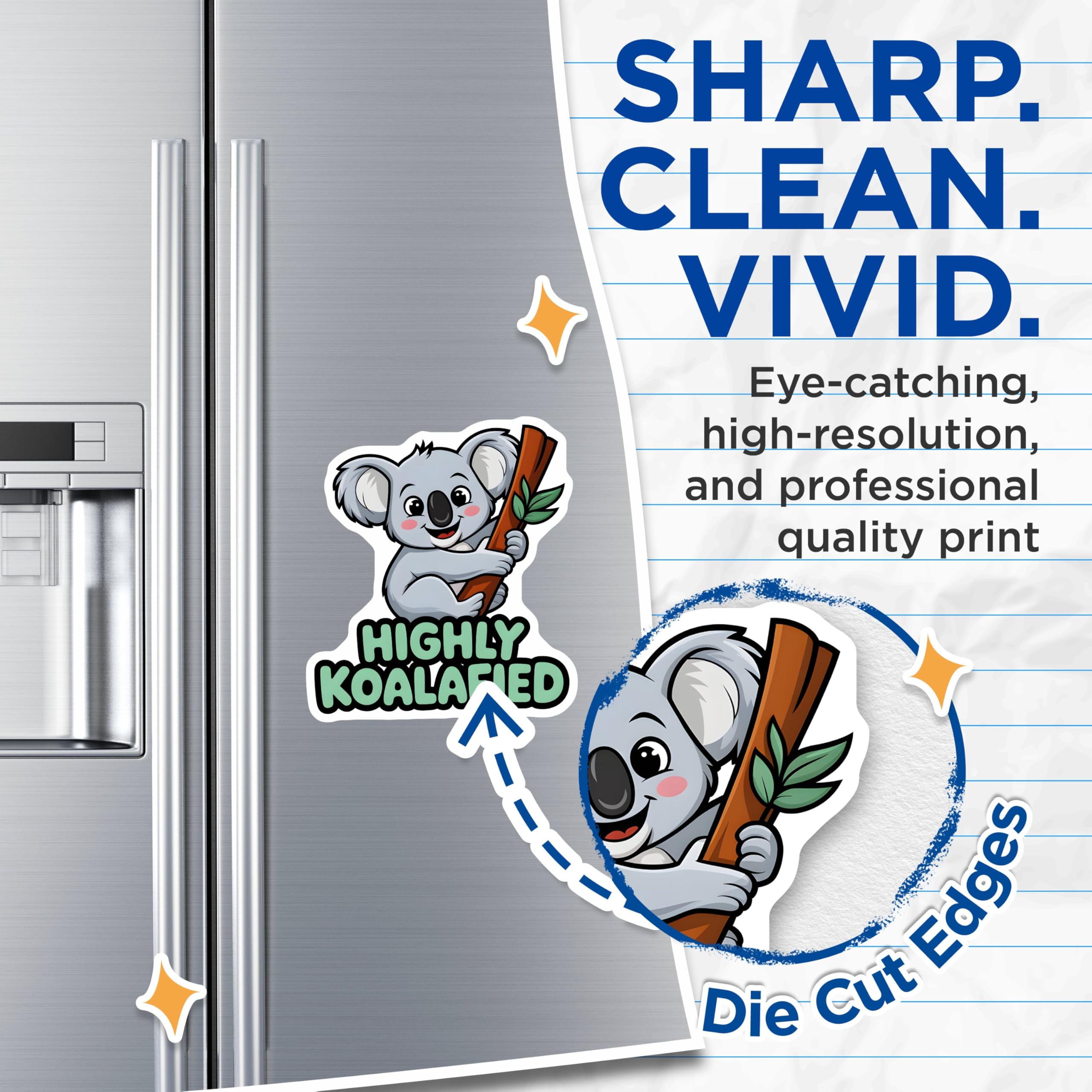 (2 Pack) Highly Koalafied Magnets - Cute Koala - Animal Magnets for Fridge - Fun and Playful Magnets - 5" On Longest Side - for Cars, Fridges, Toolboxes - Made in USA - MAG3759