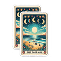 (2 Pack) Colorful Sunset Magnet - Ocean View - Coastal Decor - Beach Lovers - 5" On Longest Side - Sticks to Smooth Flat Surfaces - Made in USA - MAG10304