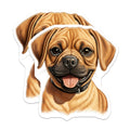 (2 Pack) Puggle Puppy Magnets - Happy Dog Refrigerator Magnet - Dog Mom Accessories for Fridge Locker Home Office - 5 Inches On Longest Side - Thick Durable Magnet - Made in USA - MAG26050